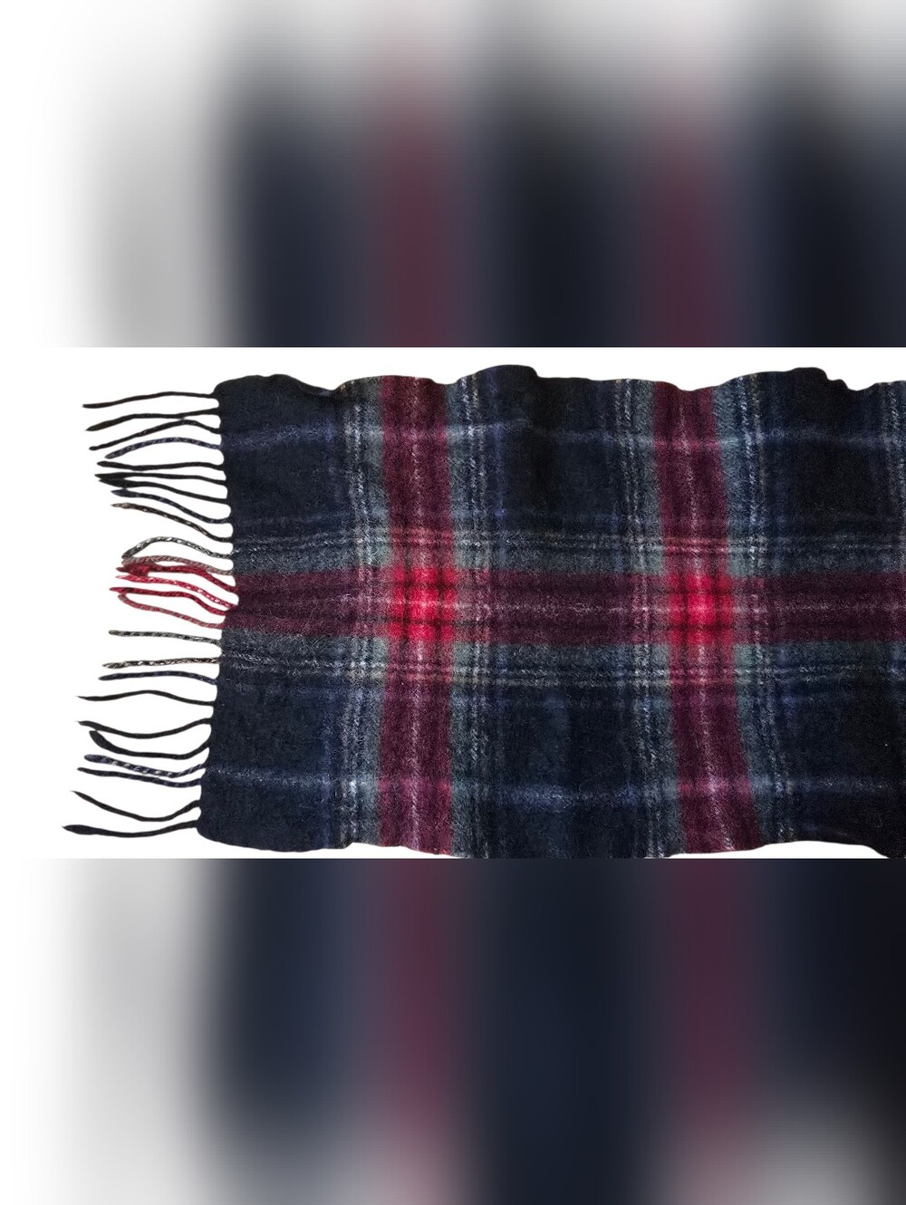 Navy, Burgundy, Green Traditional Plaid Cashmere Unisex Scarf